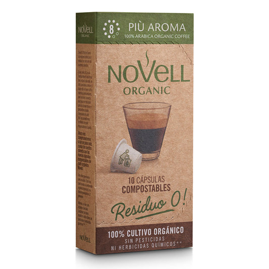 COFFEE CAPSULES COMPOSTABLE BARRIER /ORGANIC. PIÙ AROMA 10 units  