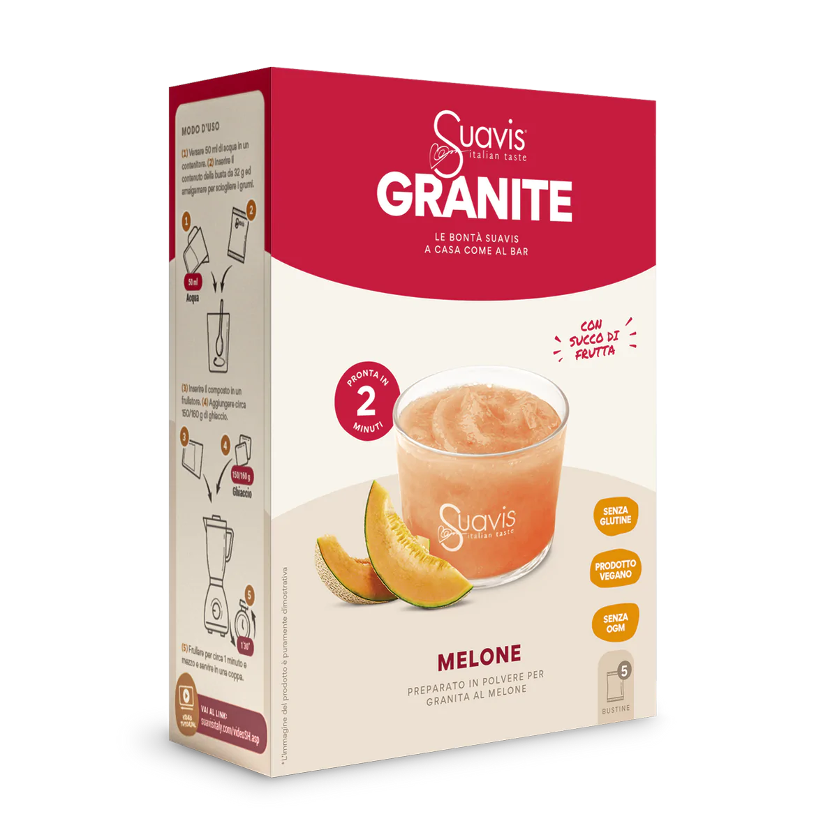 SUAVIS - LE GRANITE MONO MELONE  160 g (5 X 32 g) / Melon Granita