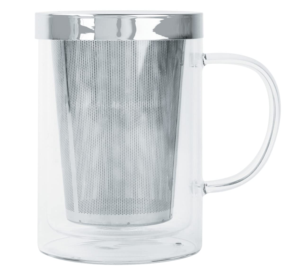 CRISTEL - VERBENA DOUBLE-WALL GLASS TEACUP WITH INFUSER 0,4 L
