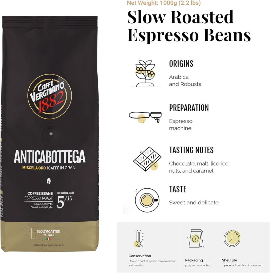 Vergnano Caffè Beans -  Antica Bottega -80/20 - 1kg