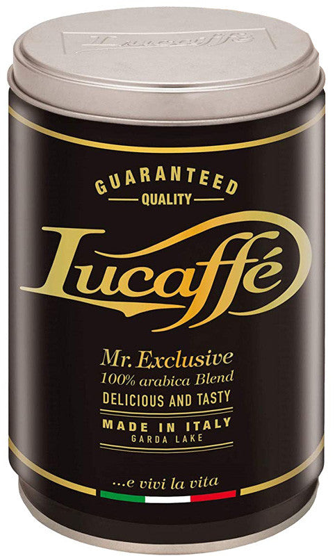 LUCAFFE TIN 250 GR MR. EXCLUSIVE 100% ARABICA COFFEE GROUD
