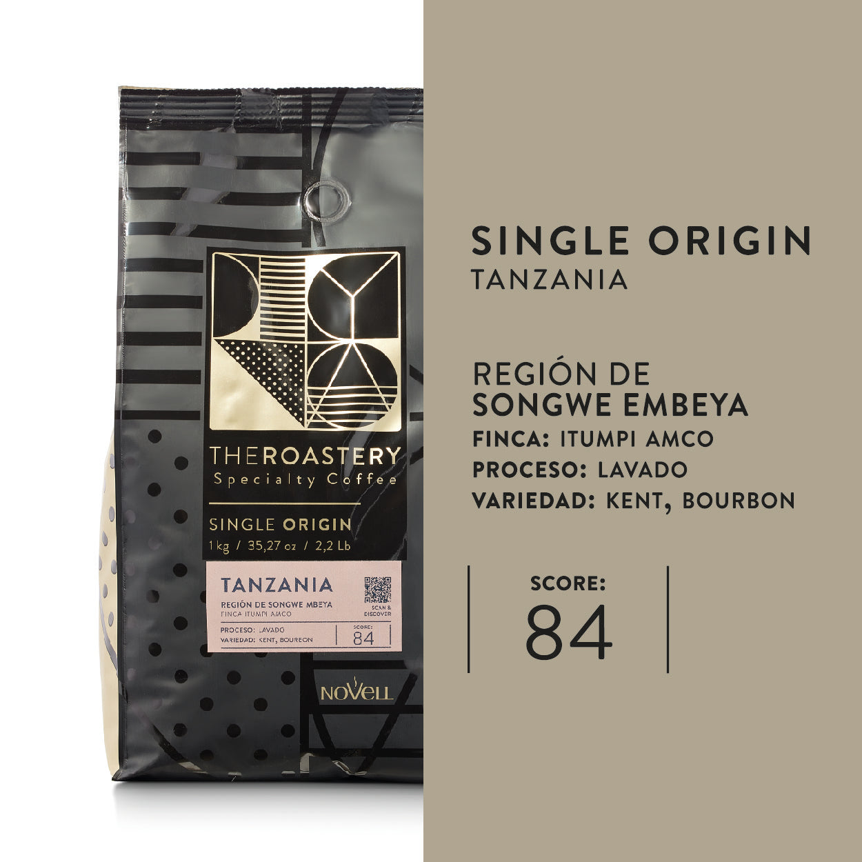 NOVELL THE ROASTERY  TANZANIA SINGLE ORIGIN 1KG
