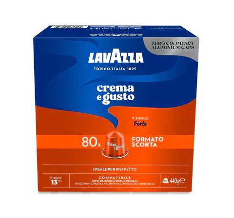 LAVAZZA - Nespresso - Caffè - Crema e Gusto Forte - Alluminio - Conf. 80