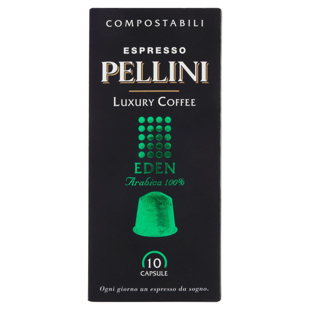Pellini Espresso Luxury Coffee Eden Arabica 100% 10 კომპოსტირებადი კაფსულა 50 გრ