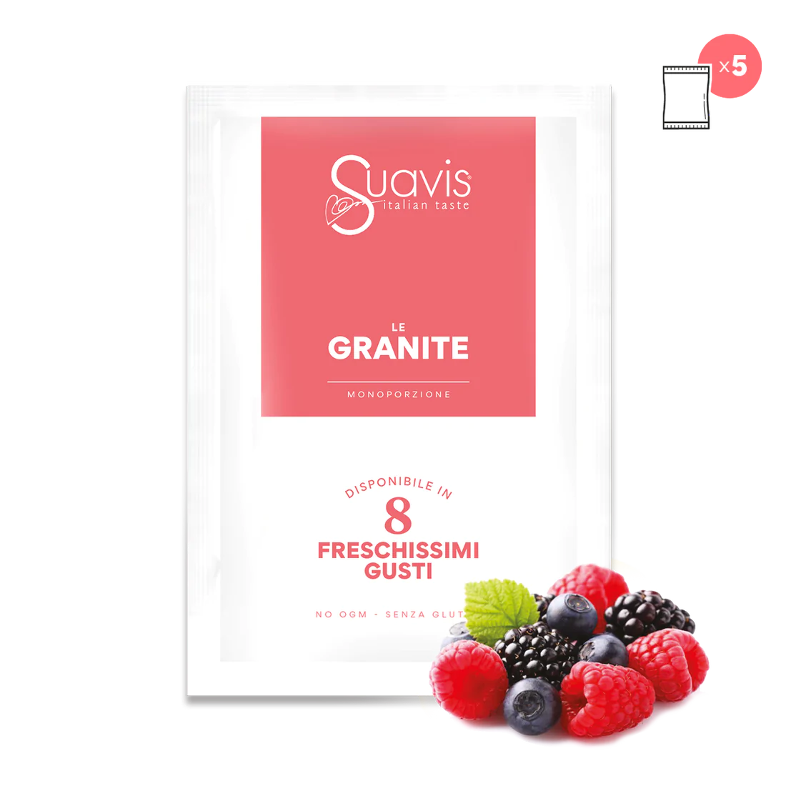 SUAVIS - LE GRANITE MONO FRUTTI ROSSI 160 g (5 X 32 g) / Granita with Red Fruits