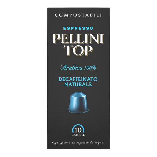 PELLINI Top Arabica 100% Decaffeinato Naturale Nespresso®* compatible capsules.