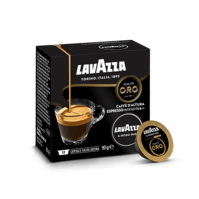 LAVAZZA - A Modo Mio - ყავა - მაღალი ხარისხის ოქრო - შეფუთვა 12 ცალი
